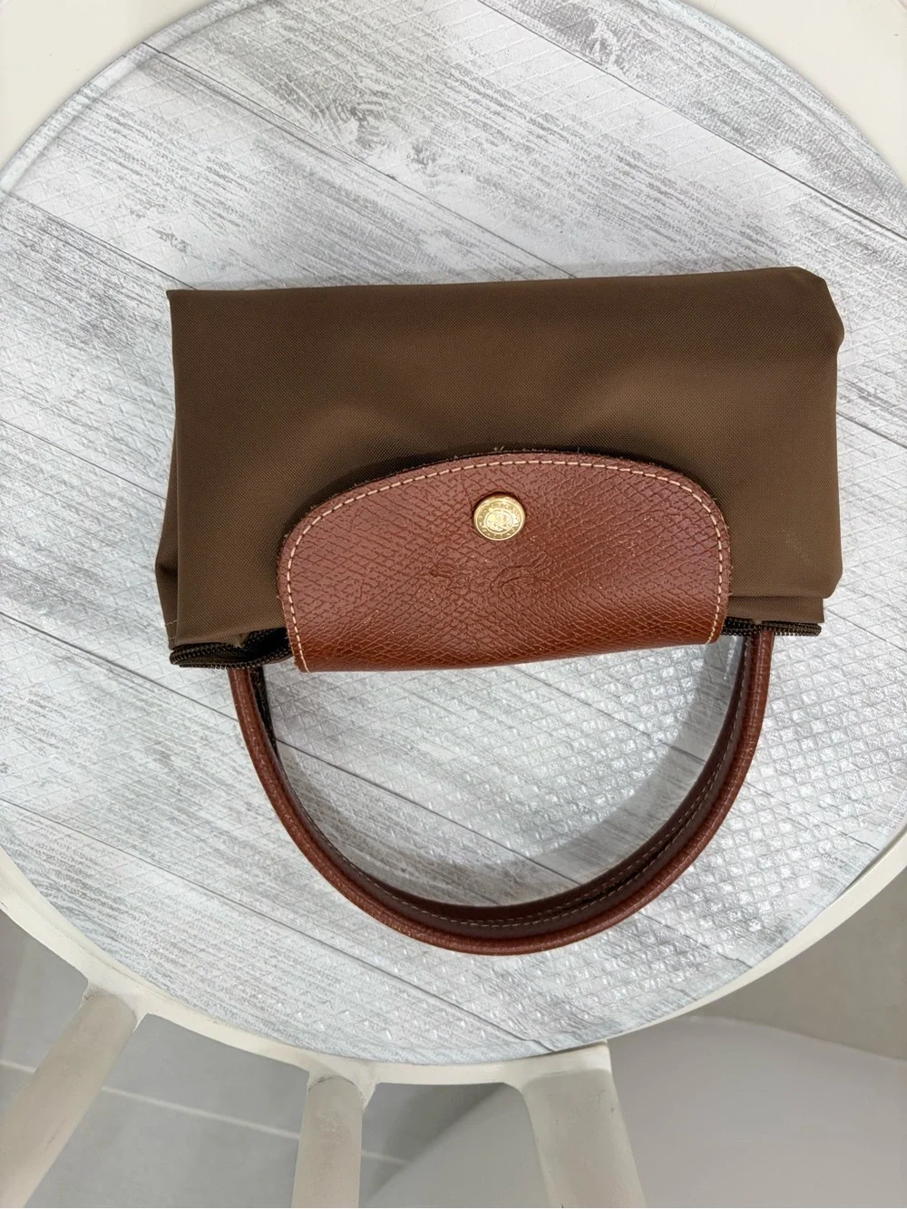 Longchamp Classic Brown Women's Small Tote Bag with Leather - Picture 7 of 12